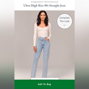 Abercrombie Ultra High Rise 90s Criss Cross Petite Jeans